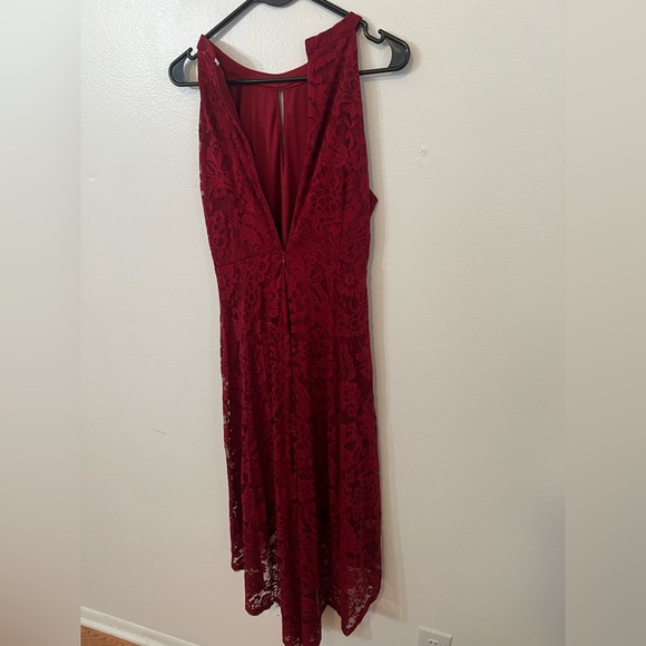 Source Unknown Burgundy Lace High Low Dress - Picture 6 of 6